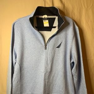 NEW WITH TAGS, Nautica Zipper V-Neck with Fleece Inner Lining, Size Medium